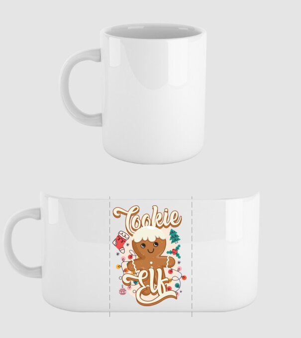 Cookie elf model alb pe tricou