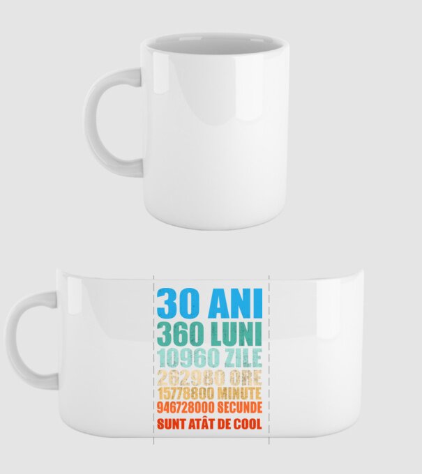 De 30 ani - luni - zile - ore - minute - secunde - sunt atât de cool model alb pe tricou