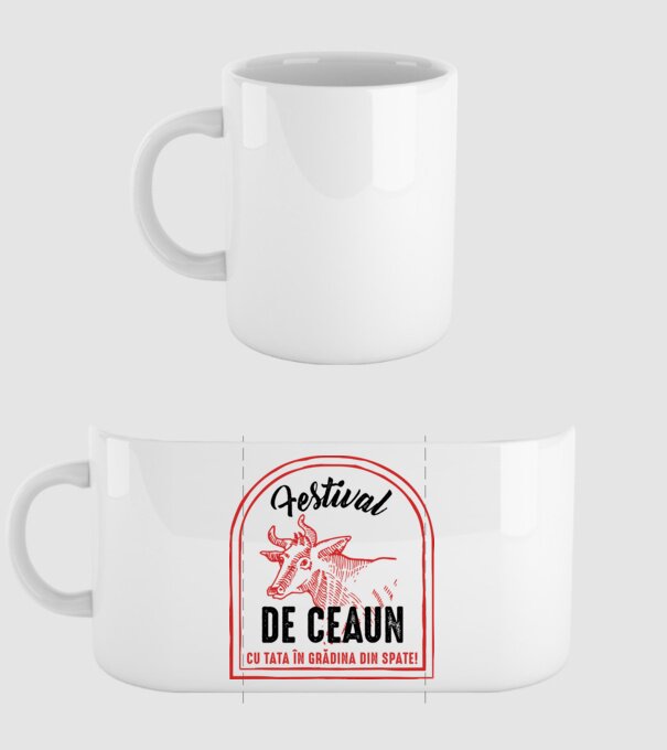 Festival de ceaun - cu tata în grădina din spate! model alb pe tricou
