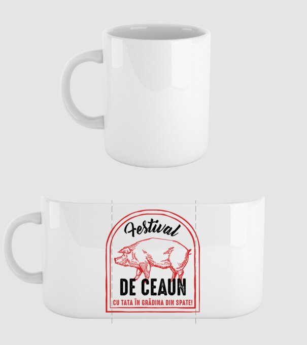 Festival de ceaun - cu tata în grădina din spate! model alb pe tricou