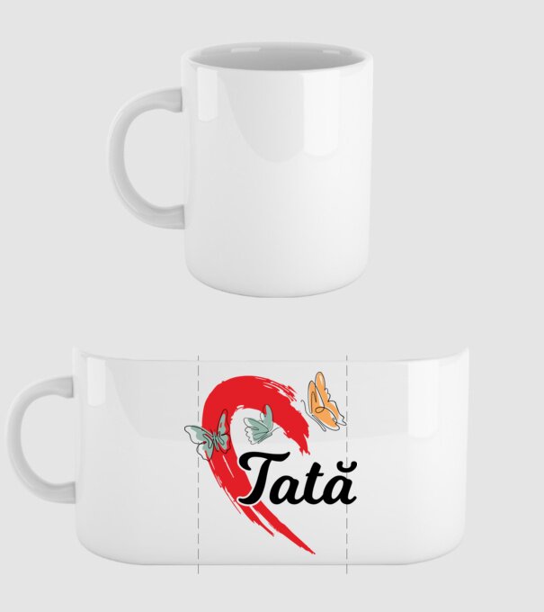 Tată model alb pe tricou