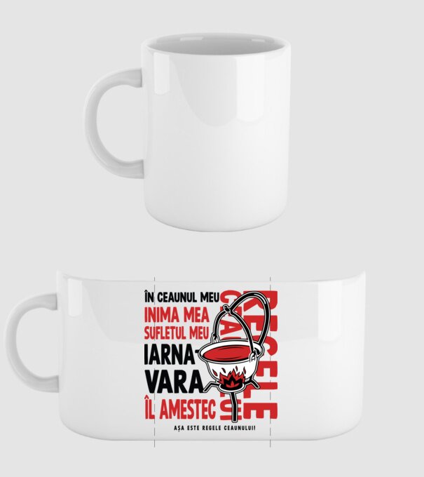 În ceaunul meu - Inima mea - Sufletul meu - Iarna - Vara - Îl amestec - Așa este regele ceaunului! - Regele ceaunului model alb pe tricou