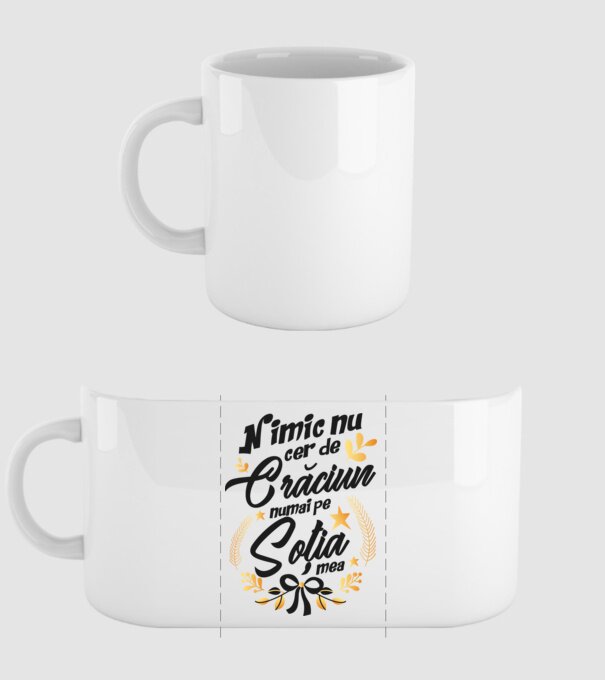nimic nu cer de Crăciun, numai pe soția mea model alb pe tricou