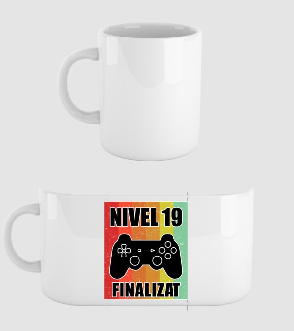 Nivel 19 finalizat model alb pe tricou