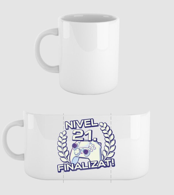 Nivel 21 finalizat! model alb pe tricou
