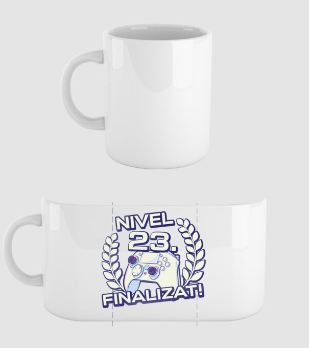 Nivel 23 finalizat! model alb pe tricou