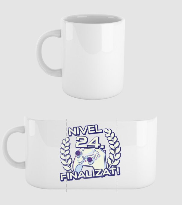 Nivel 24 finalizat! model alb pe tricou