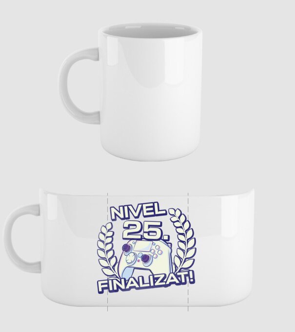 Nivel 25 finalizat! model alb pe tricou