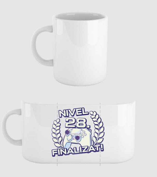Nivel 28 finalizat! model alb pe tricou