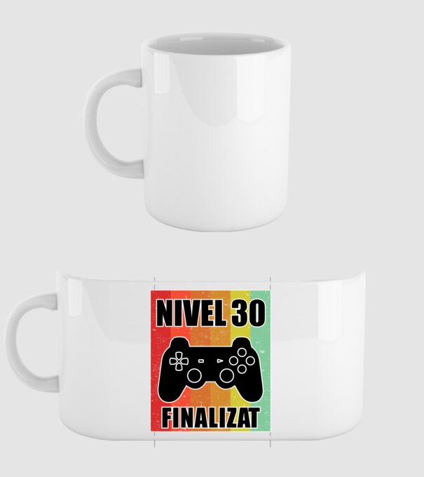 Nivel 30 finalizat model alb pe tricou