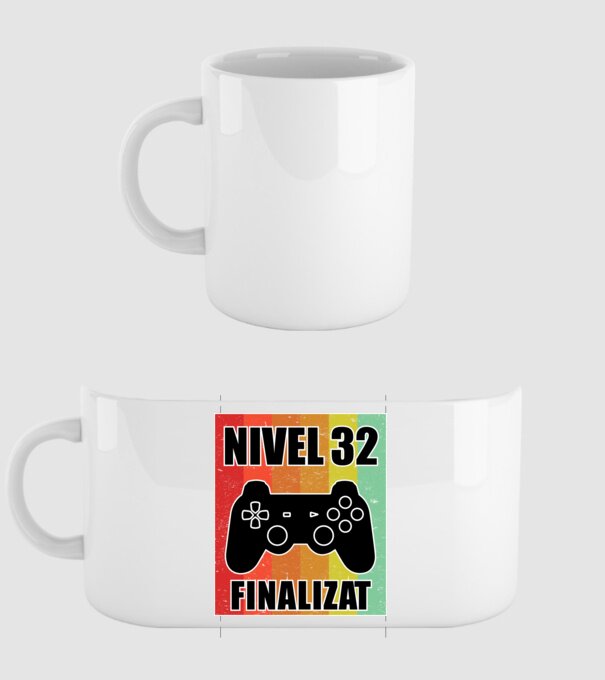 Nivel 32 finalizat model alb pe tricou