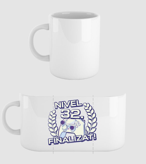 Nivel 32 finalizat! model alb pe tricou