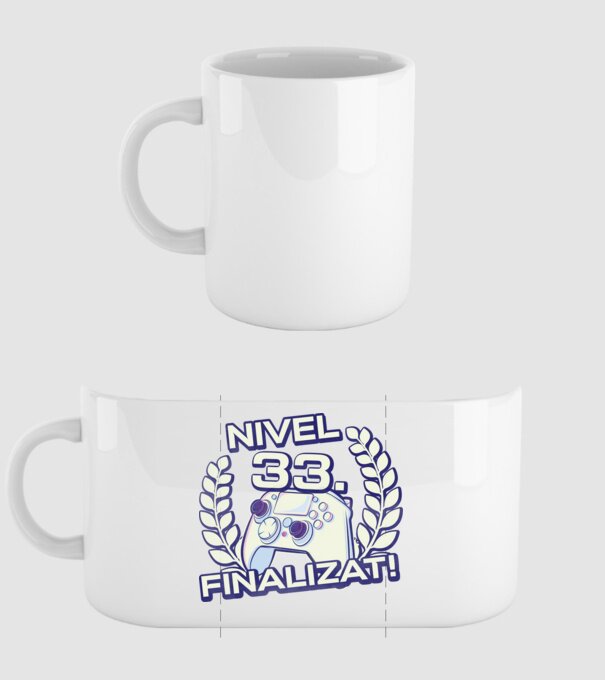 Nivel 33 finalizat! model alb pe tricou
