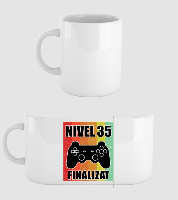 Nivel 35 finalizat model alb pe tricou