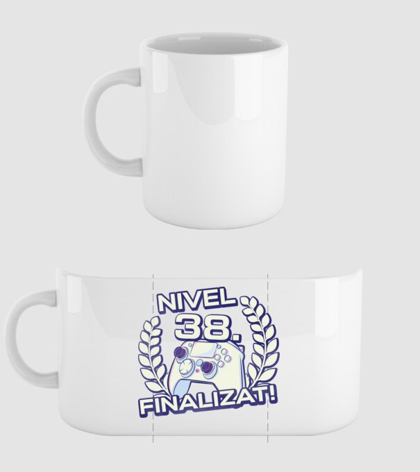 Nivel 38 finalizat! model alb pe tricou