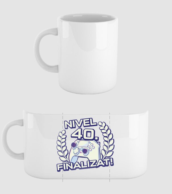 Nivel 40 finalizat! model alb pe tricou