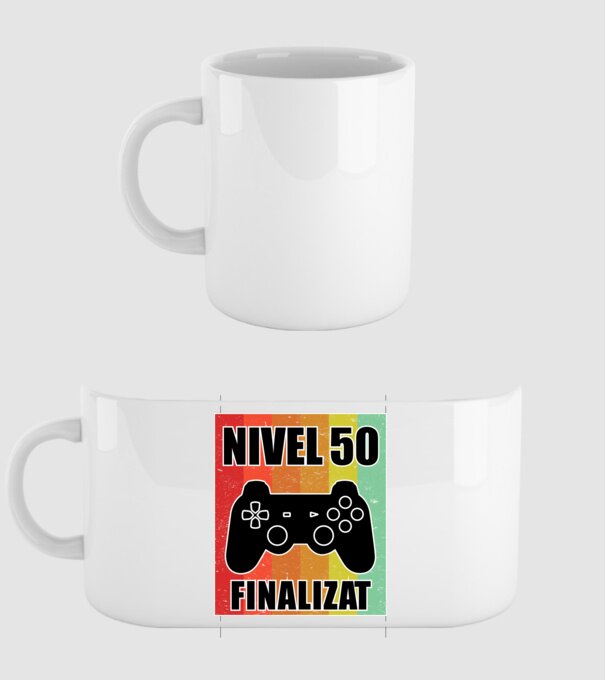 Nivel 50 finalizat model alb pe tricou
