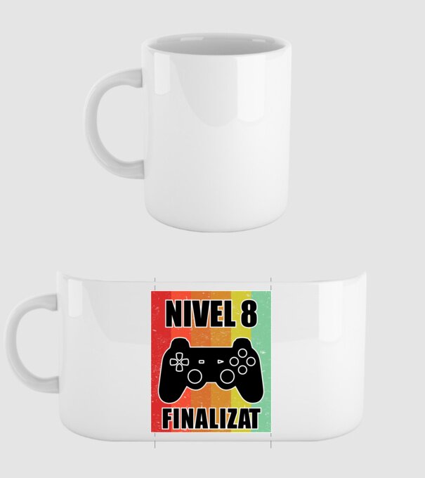 Nivel 8 finalizat model alb pe tricou