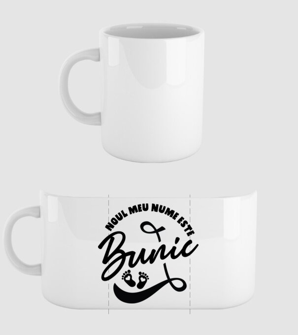 Noul meu nume este Bunic model alb pe tricou