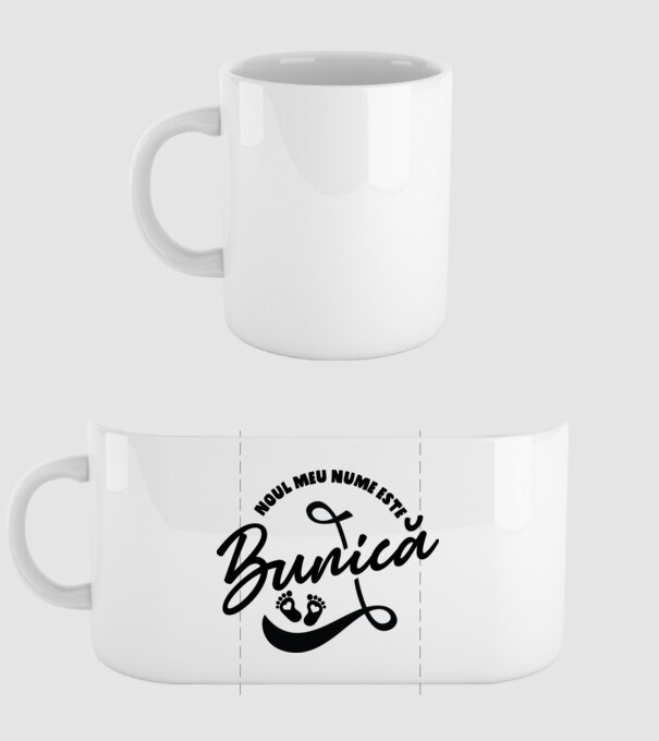 Noul meu nume este Bunică model alb pe tricou