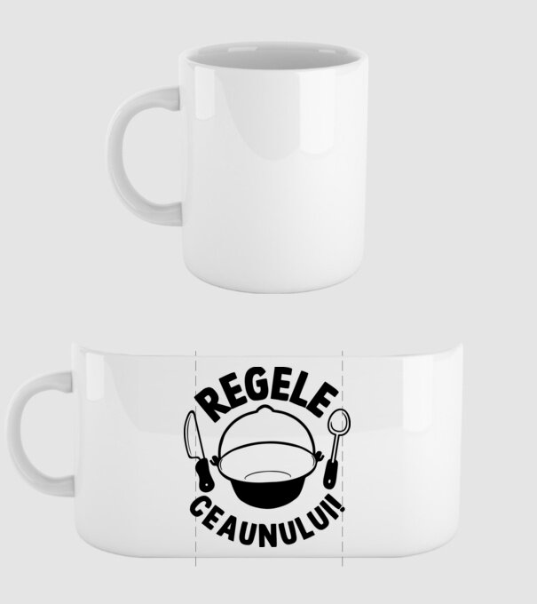 Regele - ceaunului! model alb pe tricou