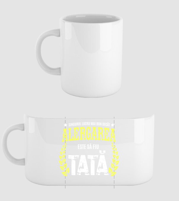 Singurul lucru mai bun decât alergarea este să fiu tată model alb pe tricou