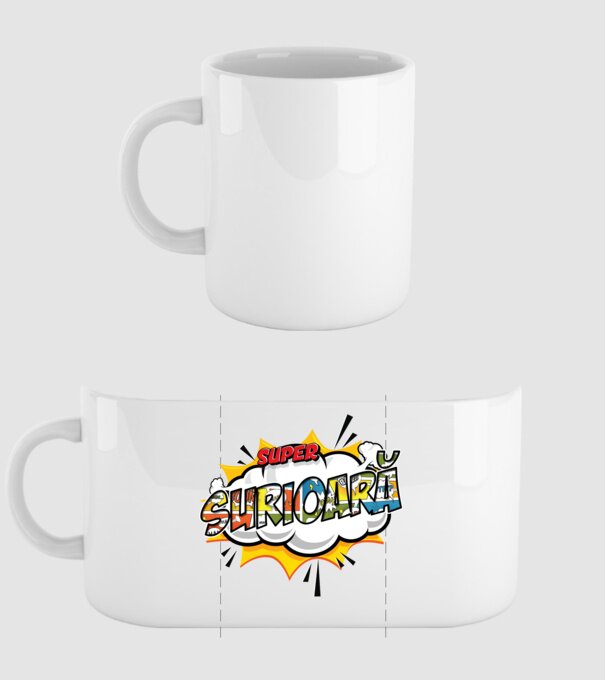Super Surioară model alb pe tricou