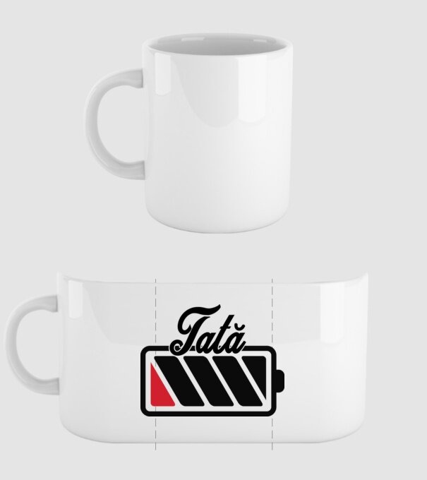 Tată la încărcat model alb pe tricou