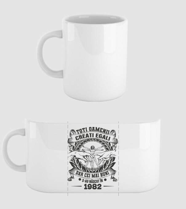 Toți oamenii sunt creați egali, dar cei mai buni s-au născut în 1982 model alb pe tricou