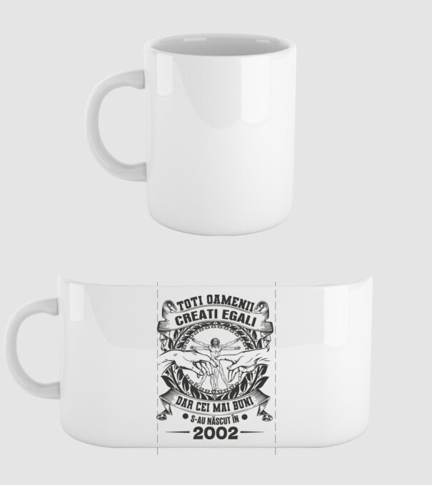 Toți oamenii sunt creați egali, dar cei mai buni s-au născut în 2002 model alb pe tricou