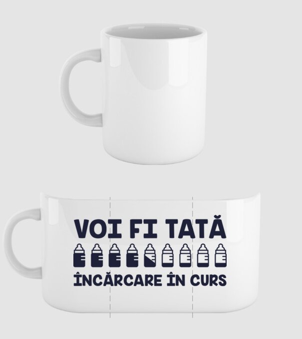 Voi fi tată - încărcare în curs model alb pe tricou