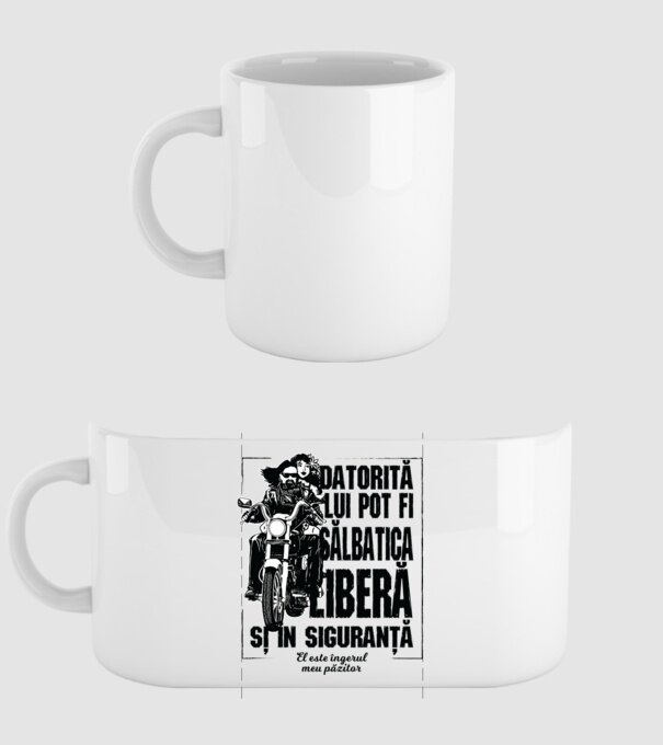 datorită lui pot fi sălbatică, liberă și în siguranță - el este îngerul meu păzitor model alb pe tricou