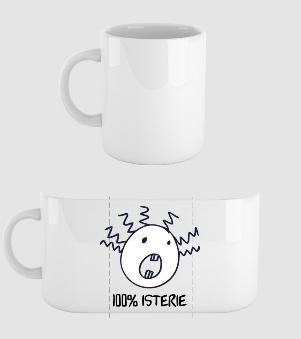 100% isterie model alb pe tricou