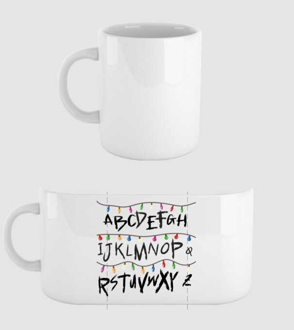 abcdef stanger things model alb pe tricou