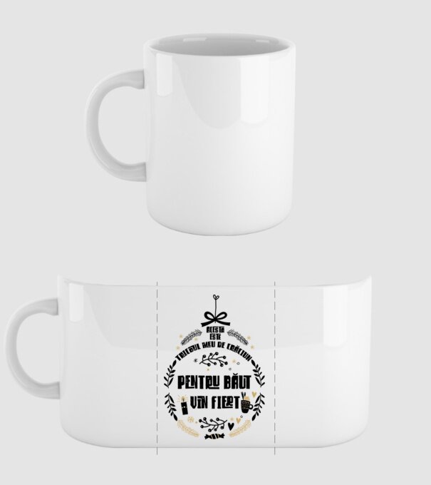 acesta este tricoul meu de Crăciun_pentru băut vin fiert model alb pe tricou