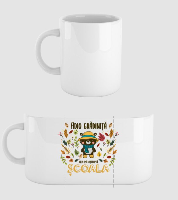 Adio grădiniță, acum sunt deja școlar model alb pe tricou