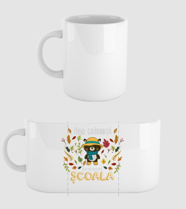 Adio grădiniță, acum sunt deja școlar model alb pe tricou