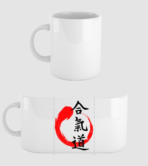 Aikido model alb pe tricou