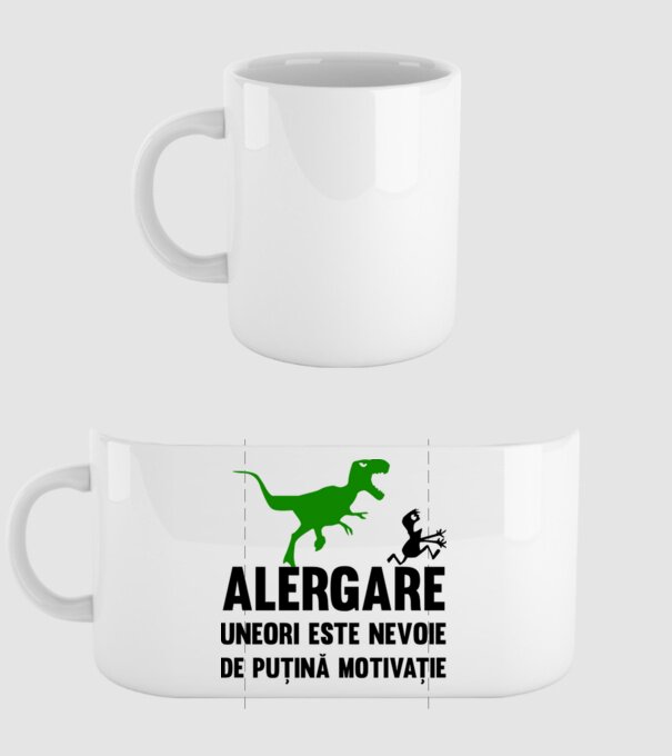 Alergare - uneori este nevoie de puțină motivație model alb pe tricou