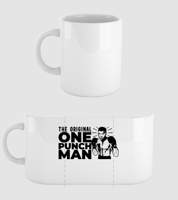 Ali the original one punch man model alb pe tricou