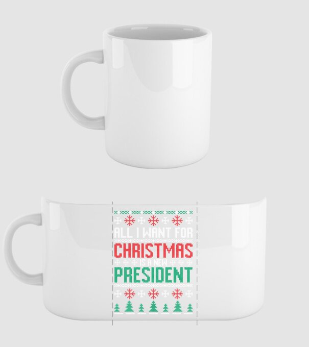 All I want for christmas model alb pe tricou