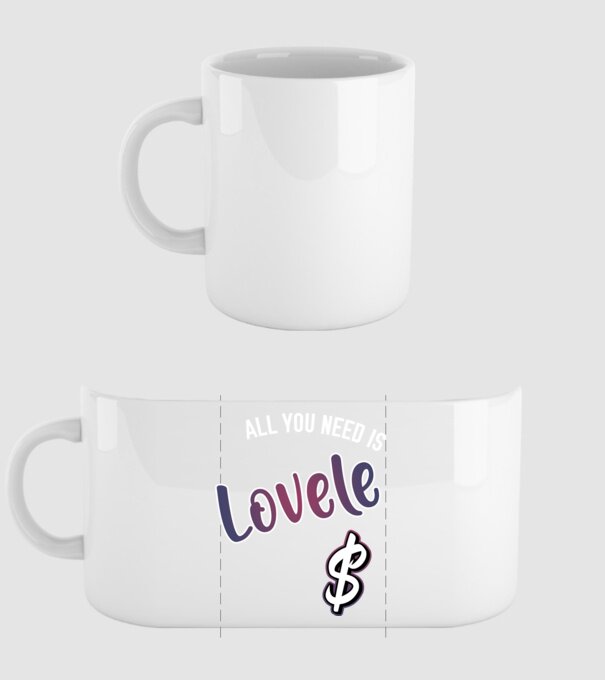 All you need is lovele model alb pe tricou