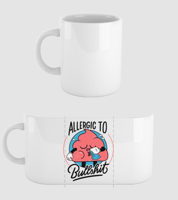 Allergic to bullshit antisocial model alb pe tricou