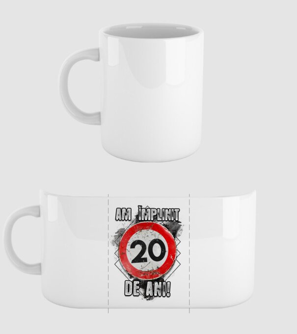 Am împlinit 20 de ani! model alb pe tricou