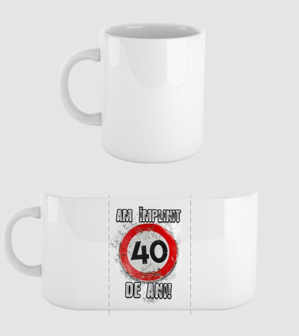 Am împlinit 40 de ani! model alb pe tricou