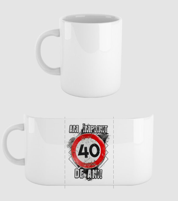 Am împlinit 40 de ani! model alb pe tricou