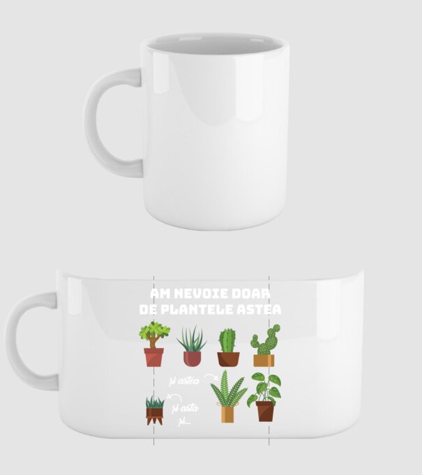 am nevoie doar de plantele astea model alb pe tricou