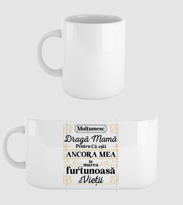 Ancora mea model alb pe tricou