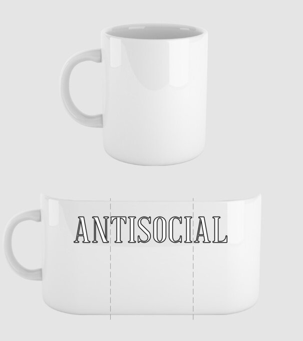 Antisocial model alb pe tricou