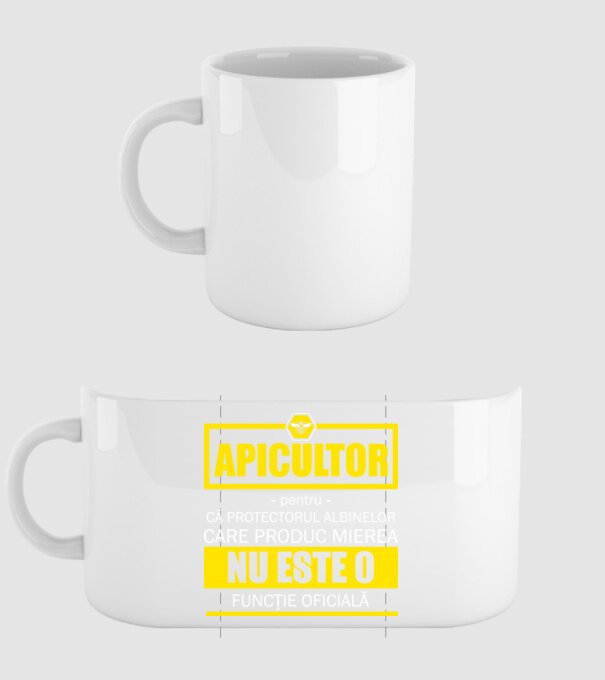 apicultor - pentru că protectorul albinelor care produc mierea nu este o funcție oficială model alb pe tricou